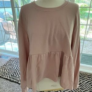 Pink peplum sweater